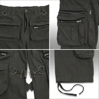 Pantalon cargo évasé taille haute pour homme, en coton délavé à l'acide, 380 grammes, avec plusieurs poches et fermeture éclair, pour l'escalade, la randonnée en extérieur, le hip-hop et le streetwear