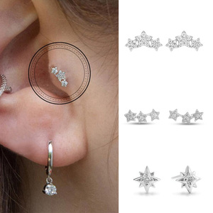 Mini <span class=keywords><strong>Orecchini</strong></span> a Stella <span class=keywords><strong>per</strong></span> Piercing Trago, Helix, Lobo, Cartilagine, Gioielli Trendy <span class=keywords><strong>per</strong></span> Ragazze - Product Image 2
