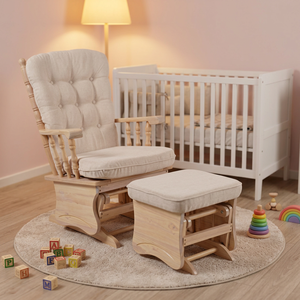 Fauteuil à bascule contemporain pour salon, en bois massif, chaise de loisirs pour adulte, fauteuil inclinable, chaise d'allaitement pour femme enceinte - Product Image 1