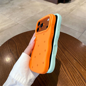 Funda de Silicona Líquida con Bordes Ondulados y Puntos, Colores Frescos, Tacto Suave, para iPhone 17 Pro Max, Carcasa Protectora Antigolpes - Product Image 5