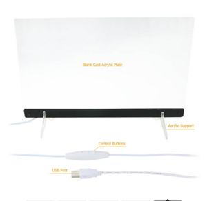 Barra in acrilico trasparente in bianco 3d luce notturna moderno bordo illuminato segno LED lampada da notte bordo illuminato lampada da notte Dropshipping - Product Image 4