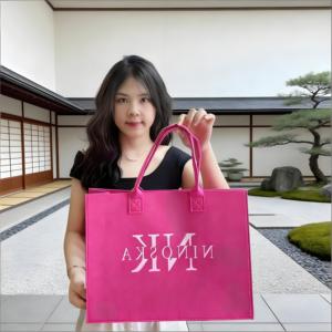 Sac fourre-tout en <span class=keywords><strong>feutre</strong></span> robuste, <span class=keywords><strong>lavable</strong></span>, écologique, réutilisable, avec logo personnalisé, idéal pour la promotion en magasin, les événements, les cadeaux d'entreprise - Product Image 5