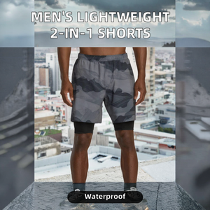 กางเกงขาสั้นออกกำลังกายผู้ชายคุณภาพสูงขายดี สไตล์สตรีทแฟชั่น ลายเรียบ แห้งเร็ว ระบายอากาศได้ดี ผลิตจากผ้าสแปนเด็กซ์และโพลีเอสเตอร์ - Product Image 2