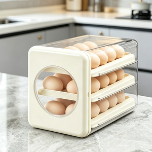Egg Storage Box Stackable Refrigerator Rack With Flip Top Lid For Kitchen Use - Product Image 4