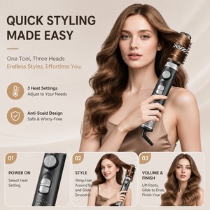 Torlin Peigne lissant à faible vitesse 40mm VOL 50mm Brosse bouclante Tout-en-un Sèche-cheveux à air chaud pour sécher, volumiser et coiffer en un seul geste - Product Image 2