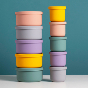 Silicon Lunch Box Cups Food Grade Silicone Sealed Storage Box Lunch Box Silicone Bento Food Storage Baby Snack Box