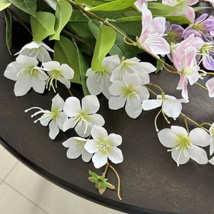 Jazmín Llorón, Flor Artificial, Arreglo Floral de Seda Rosa, Alta Simulación, Decoración del Hogar, Accesorio para Bodas - Product Image 4