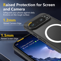 Étui de téléphone Wintop de luxe magnétique en TPU+PC, étanche et antichoc, pour Google Pixel 9 et Pixel 9 Pro, coque arrière mate givrée