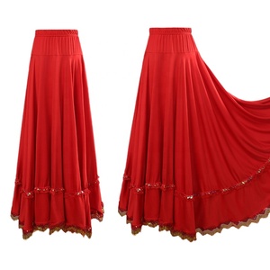 Women Full Circle Long <b>Skirt</b> Ruffled Dance <b>Skirt</b> For Ballroom Ethnic Dance <b>Flamenco</b> Parties Stage Performances Dancing Costumes - Product Image 5