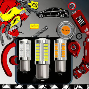 Feux LED universels 12V rouges 8W clignotants et stop pour voiture, ampoules clignotantes T25 - Product Image 2