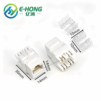 E-HONG Modul Jaringan RJ45 UTP Keystone Jack Putih 180 Derajat CAT6/CAT6A Pin Berlapis Emas