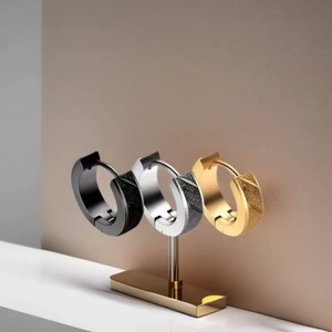 Joyería Minimalista, Aros de Acero Inoxidable con Baño de Oro de 18k PVD, Resistentes al Deslustre, para Hombre, XR Jewelry XREW22a, Casual/Deportivo - Product Image 2