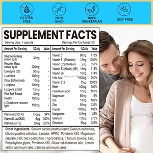 <span class=keywords><strong>Integratore</strong></span> <span class=keywords><strong>Multivitaminico</strong></span> per Uomini con Ferro, Coenzima Q10 e Radice di Manioca, Stimolante della Fertilità, Etichetta Privata - Product Image 3
