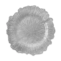 YITIAN Assiette Décorative Transparente en Plastique Écologique, Bord Doré, Style Européen, pour Mariage, Fête, Dîner, Émail Coloré