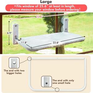 Katzen bett Schnur loses Indoor-Haustier fenster Barsch Katzen hängematte Große 4 Saugnäpfe & massiver Metallrahmen Faltbare Katzen sitz fenster betten Höhle - Product Image 5
