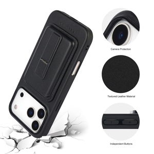 Funda de Cuero PU Premium para <span class=keywords><strong>iPhone</strong></span> 17 16 15 <span class=keywords><strong>14</strong></span> <span class=keywords><strong>Pro</strong></span> Max, Delgada, Desmontable, con Carga Inalámbrica Magnética <span class=keywords><strong>y</strong></span> Ranuras para Tarjetas - Product Image 3