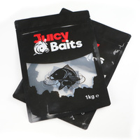 Sachet transparent à impression personnalisée, sac d'emballage en plastique à double fermeture éclair pour appât de pêche en poudre, 50 unités