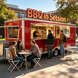 Large Custom Mobile Food Truck <strong>Trailer</strong> Pizza <strong>BBQ</strong> <strong>Smoker</strong> <strong>Trailer</strong> Hot Dog Ramen Commercial Food Truck <strong>Trailer</strong> with Toilet - Product Image 1