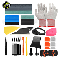 CLEZE Kit d'équipement d'entretien automobile PPF feutre raclette grattoir outils grattoir plastique vinyle Wrap gants sécurité Cutter aimant support