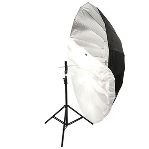 70 Zoll (180 cm) Schwarz-Silberner Reflektierender Studio-Regenschirm mit Großem Diffusor für Studioblitzgeräte - Product Image 4
