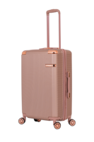 Valise de voyage en ABS couleur or rose avec protection des coins, modèle en promotion à prix incroyable