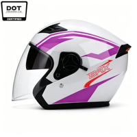 Casque de moto premium 3/4 ouvert, coque épaissie toutes saisons, résistant aux chocs, pour hommes et femmes