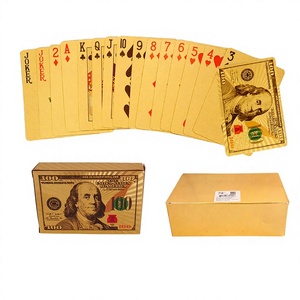 Cartes à jouer dorées de 2,5 pouces pour jeu familial, écologiques, 80 pièces, 8(10)/CS, imprimées, brillantes, plaquées or, en papier de bois - Product Image 1
