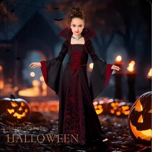 Nuovo Costume da Strega per Bambine Stile Europeo e Americano per Halloween, Ispirato a <span class=keywords><strong>Film</strong></span> e Serie TV, Abito Medievale Retrò con Colletto Allacciato e Maniche a Campana - Product Image 4