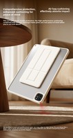 Étui pour tablette magnétique détachable et portable avec support flottant rotatif surélevé pour iPad 10 A16 Air 4 5 Pro 11 12.9 13 pouces