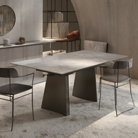 Meubles de salle à manger modernes et luxueux sur mesure, pieds en métal, verre trempé, céramique, pliable, utilisation hôtelière, design multifonctionnel