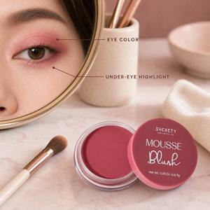 Paleta de Rubor en Crema de 8 Colores, Sombra de Ojos Mate, Iluminador, Crema Multiusos para Labios y Mejillas, Tinte de Contorno para Maquillaje Diario - Product Image 2
