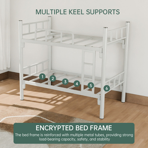 Heavy Duty Full Size Bunk <strong>Bed</strong> Iron Frame Metal Construction Eco-Friendly <strong>Space</strong> <strong>Saver</strong> for Site Dorms - Product Image 4