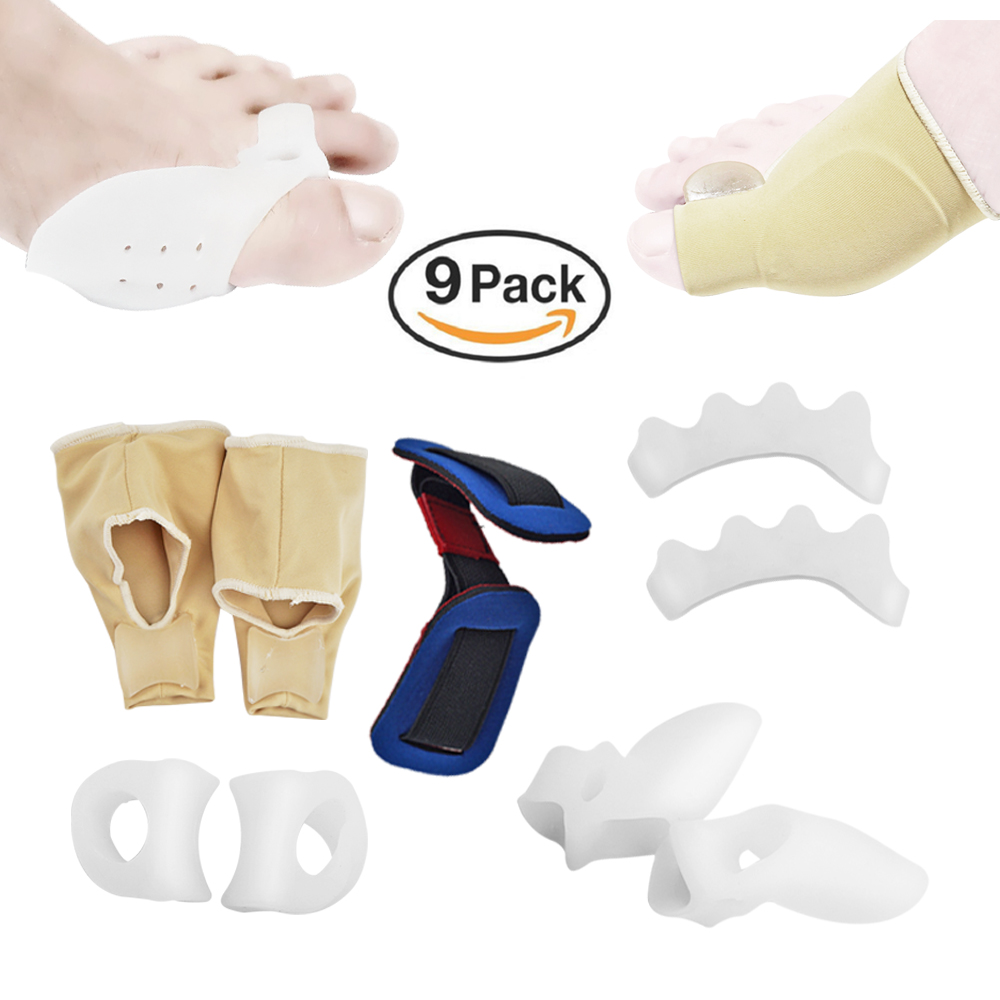 9 Упаковок, силиконовый разделитель для пальцев ног, при вальгусной деформации