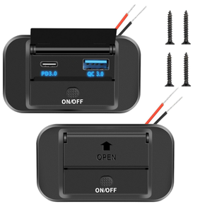 12-24V QC3.0 + PD kép USB sạc xe hơi van RV sạc nhanh ổ cắm 2 cổng điện - Product Image 3