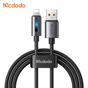 Mcdodo 566快包多功能480Mbps充电2.4A 3A透气轻型显示器金属尼龙线，适用于iOS数据线1.2m