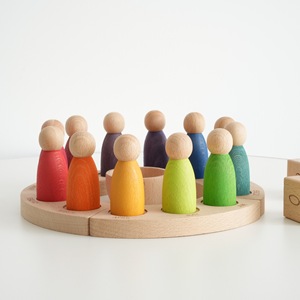 Giocattoli Montessori JET Mondo del Calendario Figurine Arcobaleno in Legno per Bambini Blocchi di Legno Giocattoli Impilabili Educativi - Product Image 4