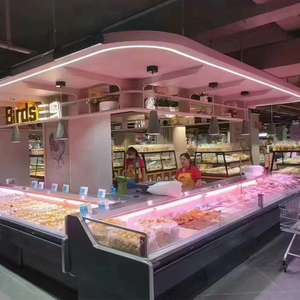 Carnicería de una sola temperatura Exhibición de mariscos Refrigerador de carne fresca enchufable con luz LED para carnicerías - Product Image 1