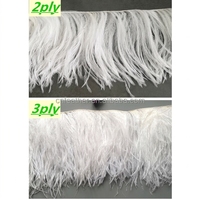 Vente en gros d'usine : Garnitures en dentelle de plumes d'autruche teintées de 15-20 cm pour costumes, couture et artisanat
