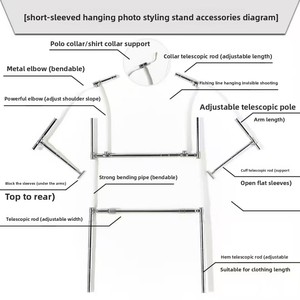 Hiệu quả ngắn tay ảnh Treo giá sáng tạo quần áo chụp Prop Móc Kiểu dáng Giá mô hình hiển thị - Product Image 6