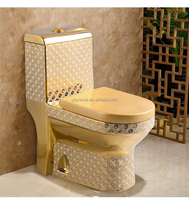 Cuvette de toilette en céramique, en céramique et en or, sanitaire d'hôtel, Wc électrolytique, une pièce, cuvette de toilette d'usine