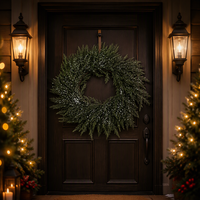 Guirlande de Noël en aiguilles de pin artificielles vertes de qualité supérieure pour la maison, les centres commerciaux, les cérémonies intérieures et les décorations de fêtes