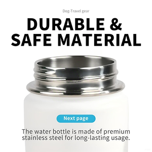 Bouteille d'eau portable 2-en-<span class=keywords><strong>1</strong></span> en acier inoxydable pour animaux de compagnie, anti-fuite, pour voyage en extérieur, pour chien et chat, pour la Coupe du Monde <span class=keywords><strong>FIFA</strong></span> - Product Image 3