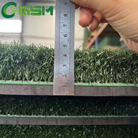 Tapis de golf GSM Training Tee Box 150cm*150cm en PE, gazon synthétique 40mm, coussin en mousse EVA 10mm, garantie 2 ans, pour practice de golf