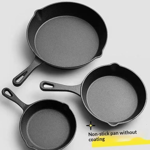 Sartén de <span class=keywords><strong>Hierro</strong></span> Fundido de Fondo Plano, Estilo Occidental Clásico, Universal para Estufa, para Freír Huevos, sin <span class=keywords><strong>Tapa</strong></span>, Utensilios de Cocina para el Hogar - Product Image 3