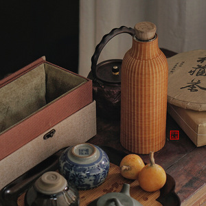 Bamboo Woven Thermos Handmade Insulated Kettle With Porcelain Clasp Portable Travel <b>Gift</b> <b>Box</b> Anji Origin Small <b>Large</b> Size - Product Image 3