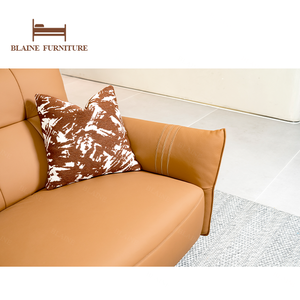 BLAINE Original 313 Offre promotionnelle Canapé sectionnel moderne quatre places en cuir véritable et bois, ensemble de meubles de salon - Product Image 5