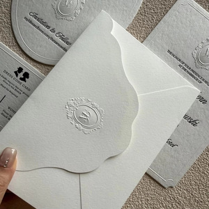 Custom Luxury Embossed Cardboard <b>Gift</b> Card <b>Envelope</b> with Offset Paper and Customized Logo for Weddings Greeting Card - Product Image 2