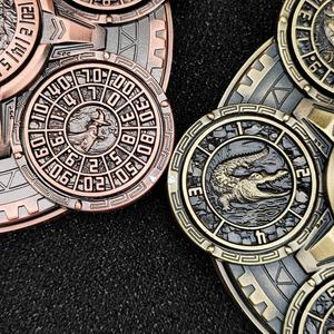 Contador de Vidas Mecánico Giratorio de Metal, Brújula de Latón Antiguo de Alta Resistencia, Fidget Spinner para Accesorios de Juegos de Mesa DND RPG - Product Image 5
