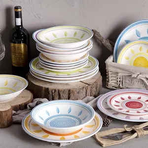 热销手画板套装家用陶瓷餐具套装创意手绘饭碗盘子组合餐具