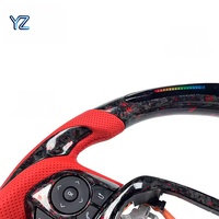 Volant de course personnalisé en fibre de carbone forgée avec LED RPM pour Toyota Camry Corolla Avalon RAV4 EZ 2018-2024 - Pièces intérieures de voiture